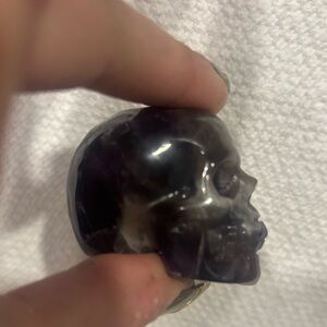 Purple Crystal Skull Figurine